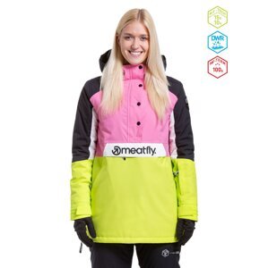 Meatfly dámská SNB & SKI bunda Aiko Acid Lime/Hot Pink | Růžová | Velikost XXS