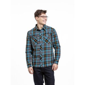 Meatfly pánská košile Hunt 2.0 Premium Turquoise | Modrá | Velikost S | 100% bavlna