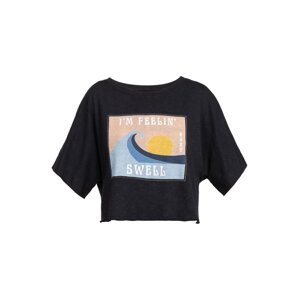 Roxy dámské tričko Tiki & Surf A Anthracite | Černá | Velikost XL