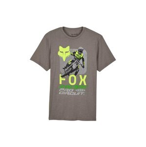 Fox pánské tričko X Pro Circuit Prem Ss Heather Graphite | Šedá | Velikost XL | 100% bavlna