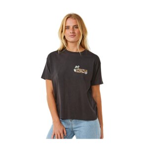 Rip curl dámské tričko Tiki Tropics Relaxed Washed Black | Černá | Velikost M | 100% bavlna