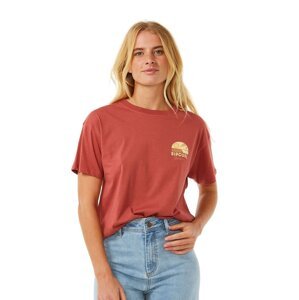 Rip curl dámské tričko Line Up Relaxed Maroon | Červená | Velikost M | 100% bavlna