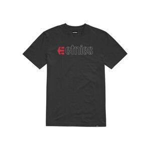 Etnies pánské tričko Ecorp Black/Red/White | Černá | Velikost XXL | 100% bavlna