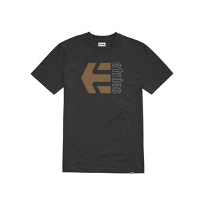 Etnies pánské tričko Corp Combo Black/Brown | Černá | Velikost M | 100% bavlna