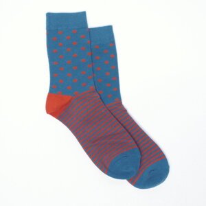 Meatfly ponožky Stripes Dot B - Blue/Orange | Oranžová | Velikost S/M