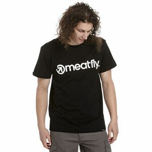 Meatfly pánské tričko MF Logo Black | Černá | Velikost XS | 100% bavlna