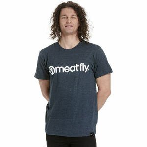 Meatfly pánské tričko MF Logo Navy Heather | Modrá | Velikost XL