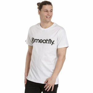 Meatfly pánské tričko MF Logo White | Bílá | Velikost XXS | 100% bavlna
