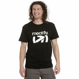 Meatfly pánské tričko Podium Black | Černá | Velikost XS | 100% bavlna