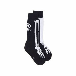 Meatfly ponožky Bones Long Black | Bílá | Velikost S