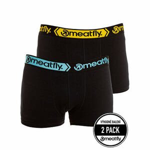 Meatfly pánské boxerky Balboa Boxershorts Double Pack Black | Černá | Velikost XL