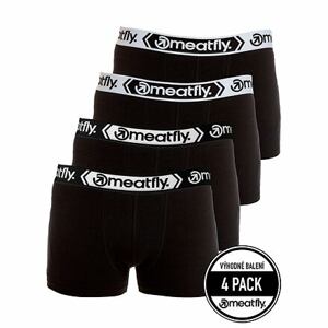 Meatfly pánské boxerky Balboa Boxershorts Four Pack Black/Black | Černá | Velikost S