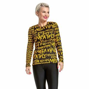 Pura vida dámské tričko s dlouhým rukávem Shay Yellow/Black | Černá | Velikost M