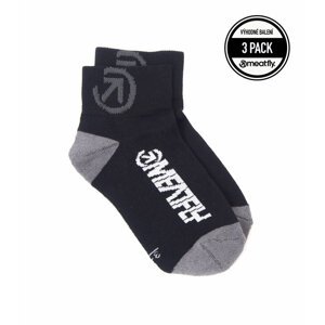 Meatfly ponožky Bike Middle Socks - Triple pack A – Black | Černá | Velikost S