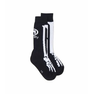 Meatfly ponožky Bones Long Socks – CO A – Black | Černá | Velikost S