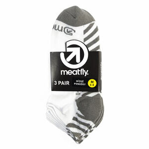Meatfly ponožky Bob Low Socks - Triple pack A – White Grey | Šedá | Velikost S