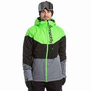 Meatfly snowboardová bunda Hoax A - Safety Green Black Grey Heather | Černá | Velikost L