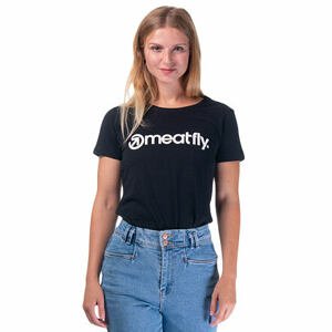 Meatfly dámské tričko Ladies MF Logo A - Black | Velikost L | 100% bavlna