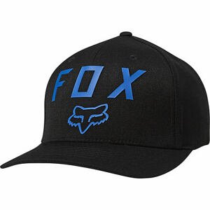Fox kšiltovka Number 2 Flexfit Hat - FW20 Black/Blue | Černá | Velikost S/M