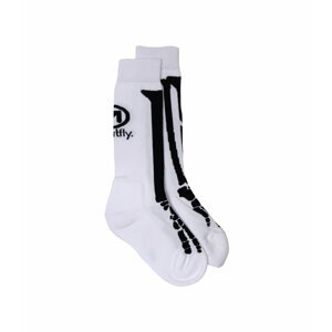 Meatfly ponožky Bones Long Socks – CO B – White | Bílá | Velikost S