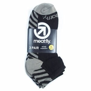 Meatfly ponožky Bob Low Socks - Triple pack C – Black Grey | Černá | Velikost S
