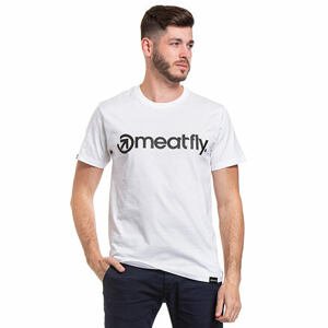 Meatfly tričko Logo 20 B - White | Velikost M