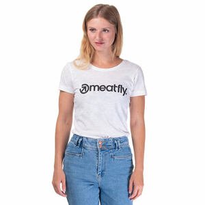Meatfly dámské tričko Ladies MF Logo B - White | Velikost L